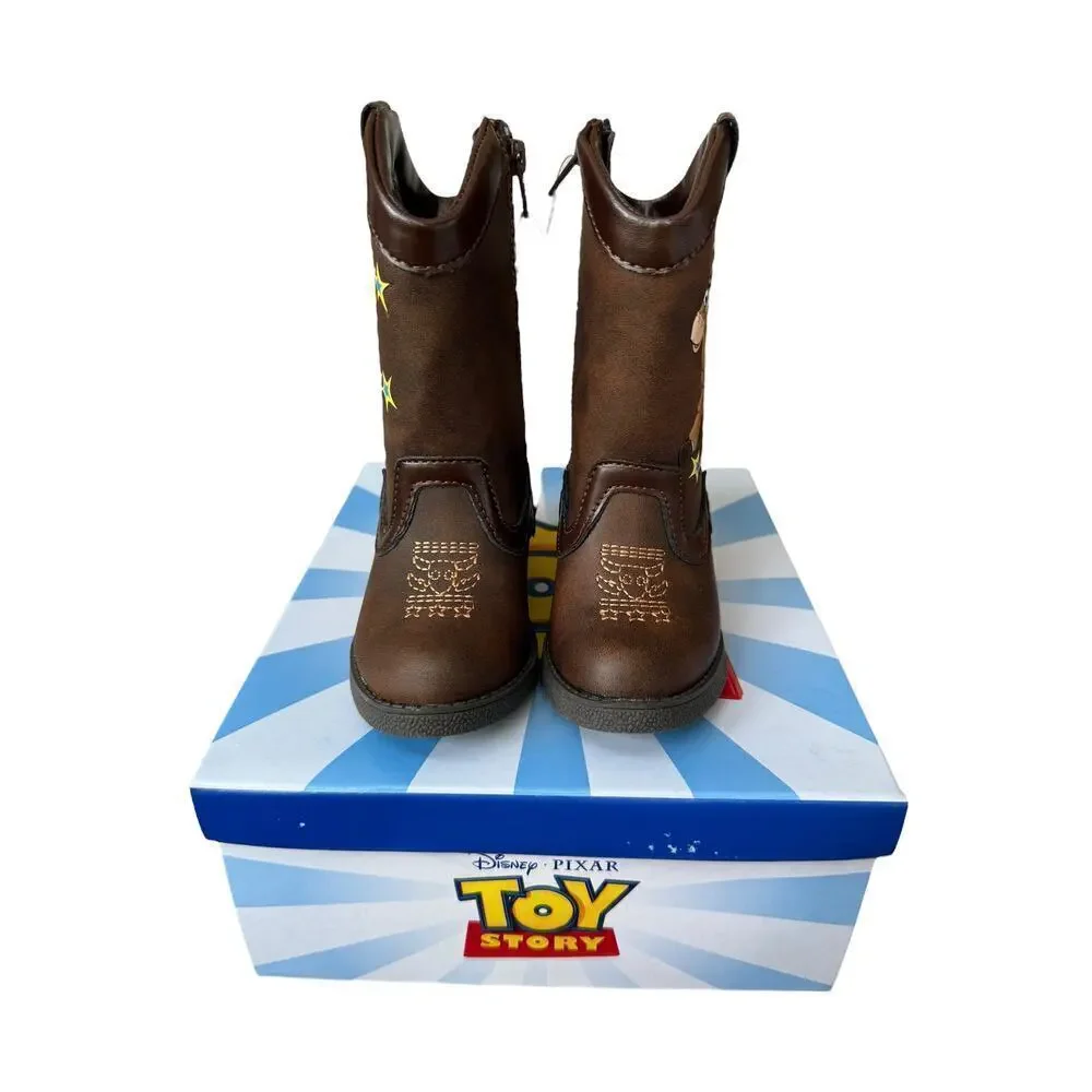Disney Pixar Kids Brown Toy Story Kids Cowboy Western Boots Size 5